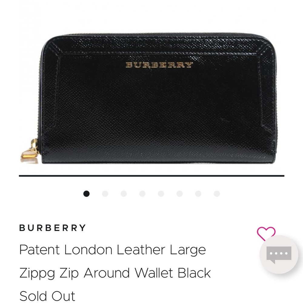 Patent Leather Burberry Zip Wallet